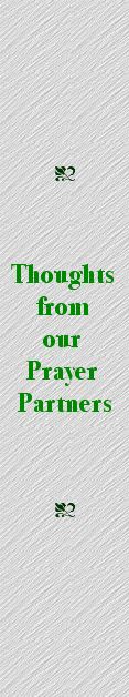 thoughts from our prayer partners